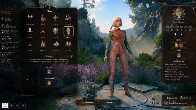 Baldur's Gate 3 Ranger Class Guide - Character Creation