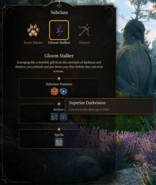 Baldur's Gate 3 Class Guide Gloom Stalker - Superior Darkvision
