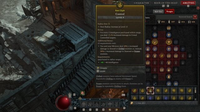 D4 Paragon System Guide with the Second Glyph (Control) to Increase Damage to Crowd Controlled Targets