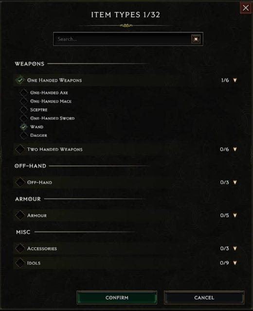 Loot Filter - Item Types