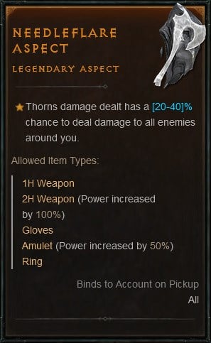 Diablo 4 Build for the Thorns Barbarian - Needleflare Aspect