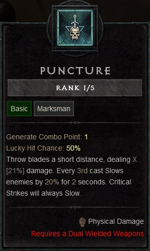 Diablo IV Build for the Rogue - Puncture Basic Skill to Throw Blades