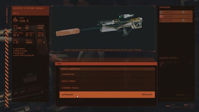 Starfield Stealth Sniper Build - Weapon Mod - Supressor