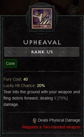 Diablo IV Build for the Barbarian Class - Upheaval Core Skill